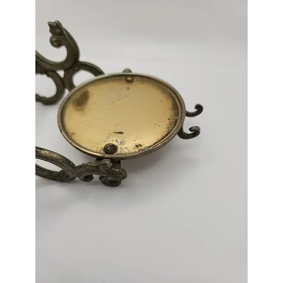 VINTAGE Made in Occupied Japan Brass Tea Cup Display Saucer‎ and Spoon Holder